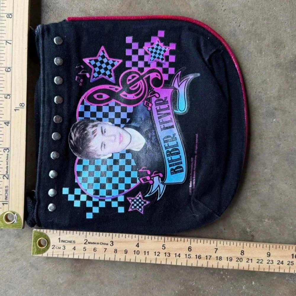Rare Justin Bieber Fever Y2K black & pink crossbody bag